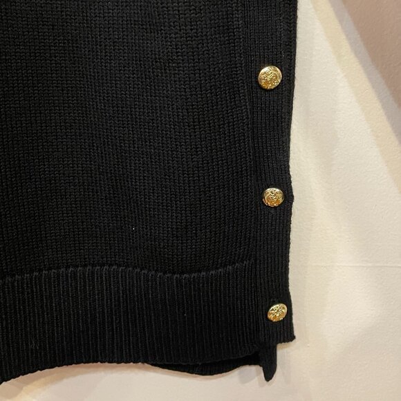 New Tuckernuck Sophia 100% Wool Gold Button Turtleneck Black Small $298 - Picture 7 of 11